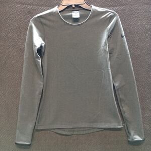 Nike Pro Dri Fit Women Fleece Crew Neck LS Shirt Gray